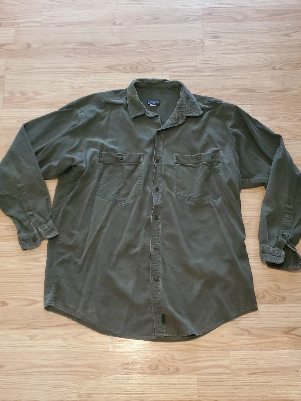 Patagonia Olive Green Button-Up Corduroy Shirt
